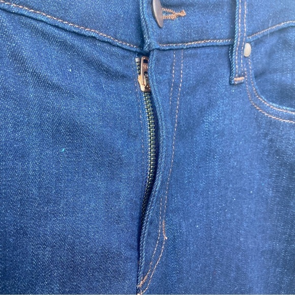 EILEEN FISHER Sz 14 Dark Wash 5 Pockets Tapered Leg High Waisted Jeans NWOT - Picture 5 of 9